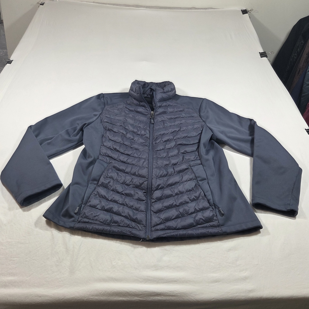 32 Degrees Jacket Women's Navy Sable Puffer Full Zipper Lightweight Warm